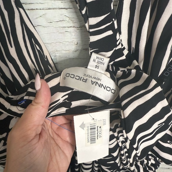 Donna Ricco Y2K halter zebra print dress size 14 NWT - Picture 6 of 6
